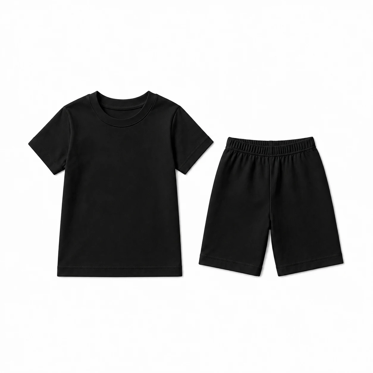 180G 儿童短袖套装 · 黑色展示图