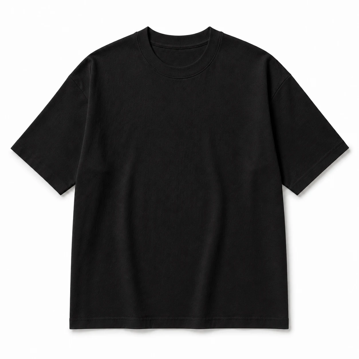 220G 成人 T 恤 · CVC 棉 · 黑色展示图