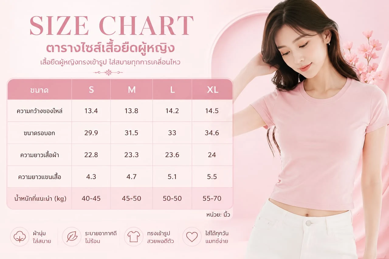 女装修身短袖 · 长款尺码图
